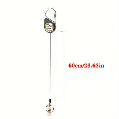 Customization of double-sided photos personalized ID Badge Holder  Retractable Heavy Duty Badge Reels(You have photos on both the front and back)