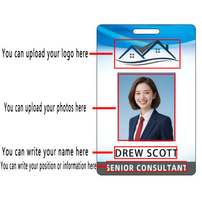 Style Y09 Custom Print Employee ID Badge,customized Id Badge with Name Picture