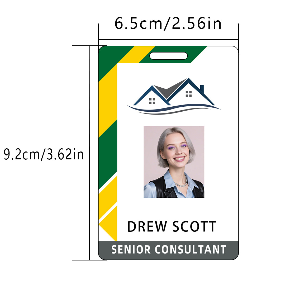 Style T94 Custom Print Employee ID Badge , Personalized Name Badge Double Sided Print with Name, Photo, Logo