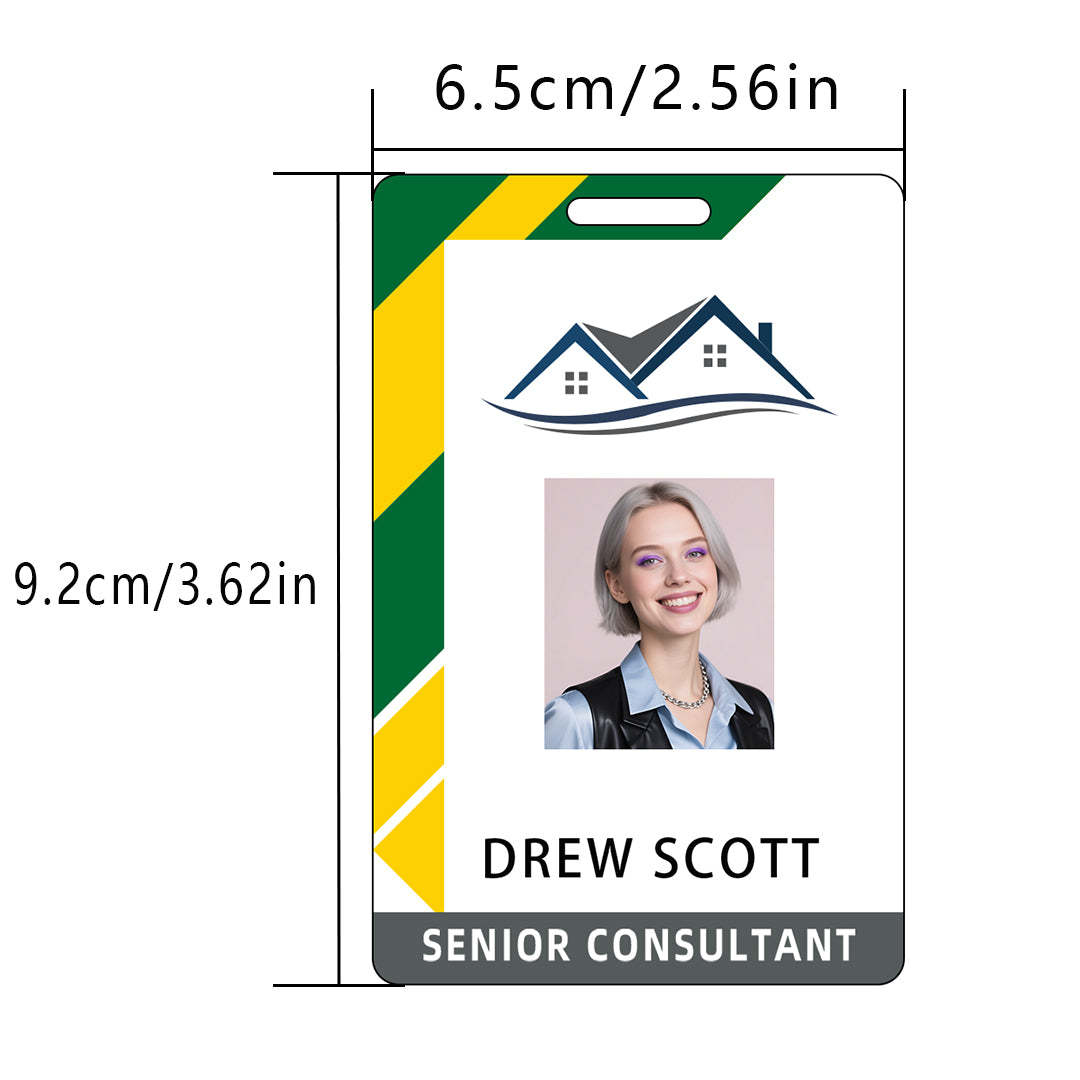 Style T94 Custom Print Employee ID Badge , Personalized Name Badge Double Sided Print with Name, Photo, Logo