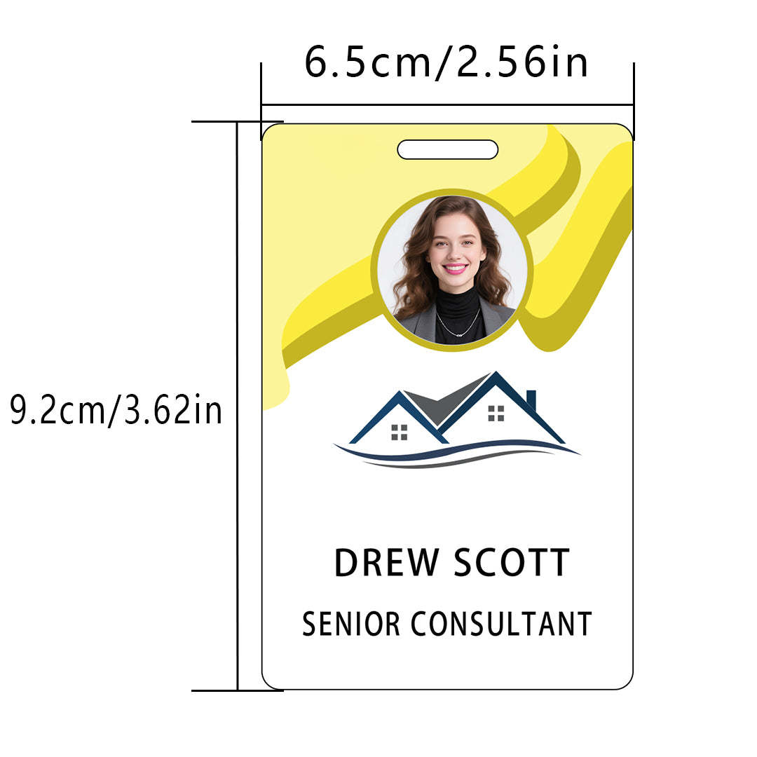 Style T98 Custom Print Employee ID Badge , Personalized Name Badge Double Sided Print with Name, Photo, Logo