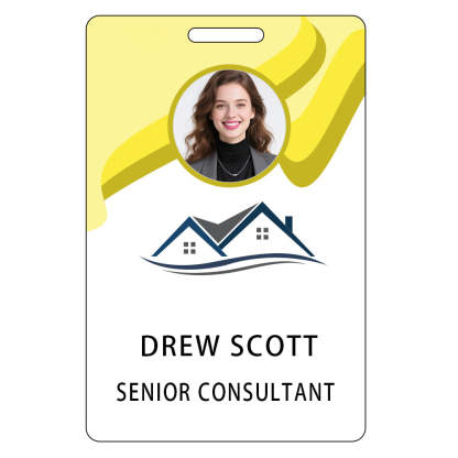 Style T98 Custom Print Employee ID Badge , Personalized Name Badge Double Sided Print with Name, Photo, Logo