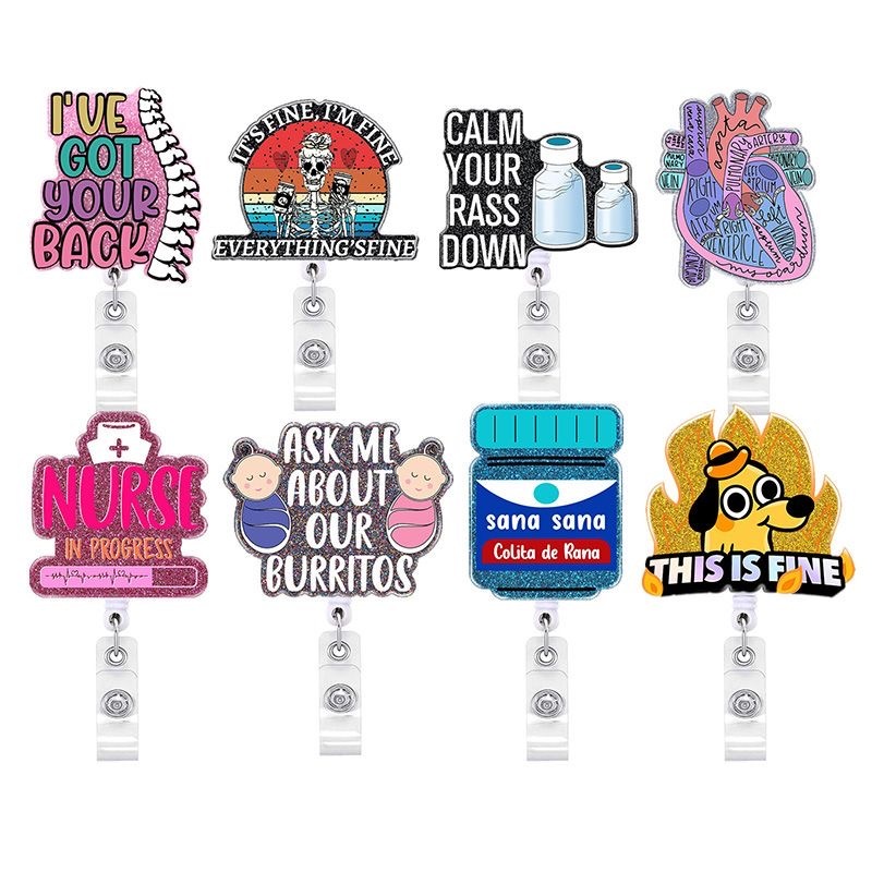 99 Retractable ID Name Badge Holder Reels with Swivel Alligator Clip  Cute Gifts