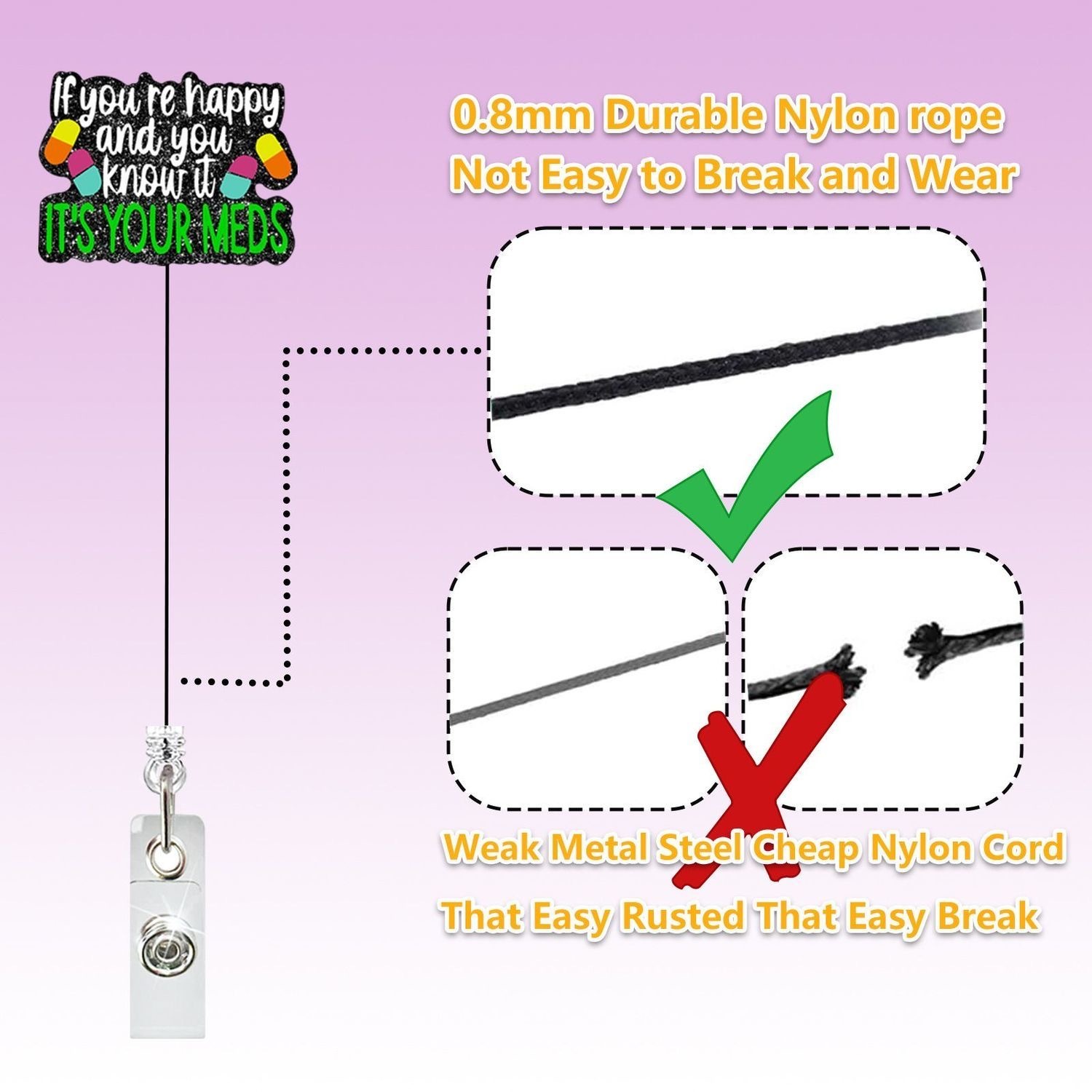 100 Retractable ID Name Badge Holder Reels with Swivel Alligator Clip  Cute Gifts