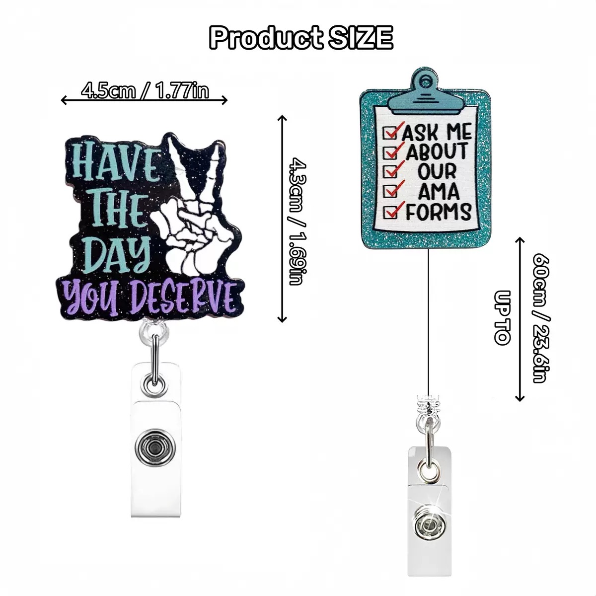89 Retractable ID Name Badge Holder Reels with Swivel Alligator Clip  Cute Gifts