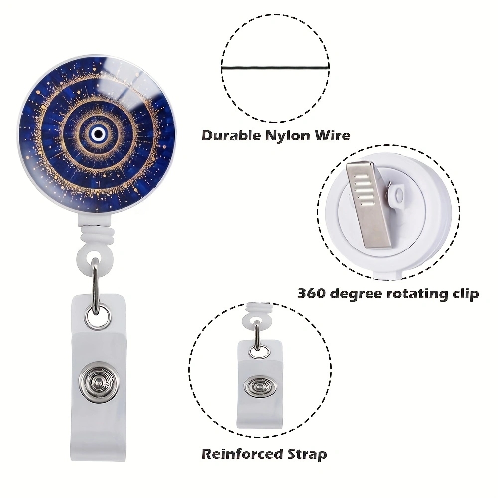 Blue eyed Retractable ID Name Badge Holder Reels with Swivel Alligator Clip