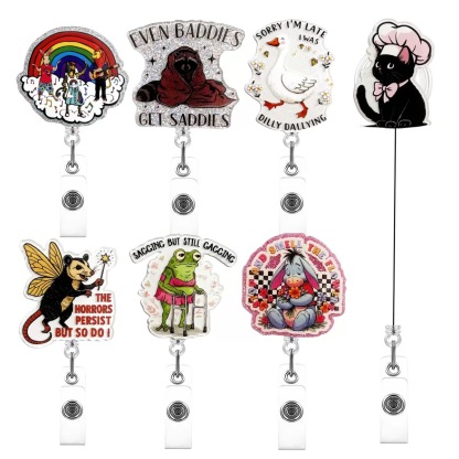 91 Retractable ID Name Badge Holder Reels with Swivel Alligator Clip  Cute Gifts