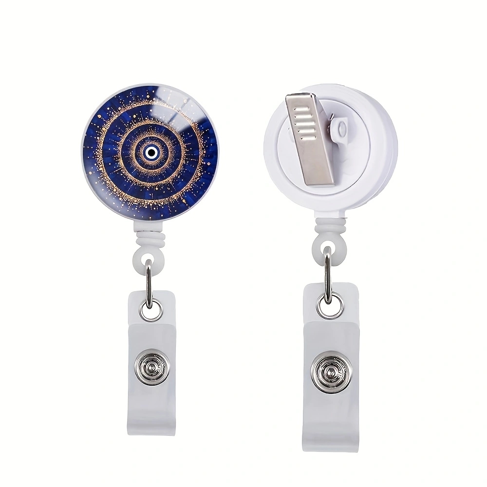 Blue eyed Retractable ID Name Badge Holder Reels with Swivel Alligator Clip
