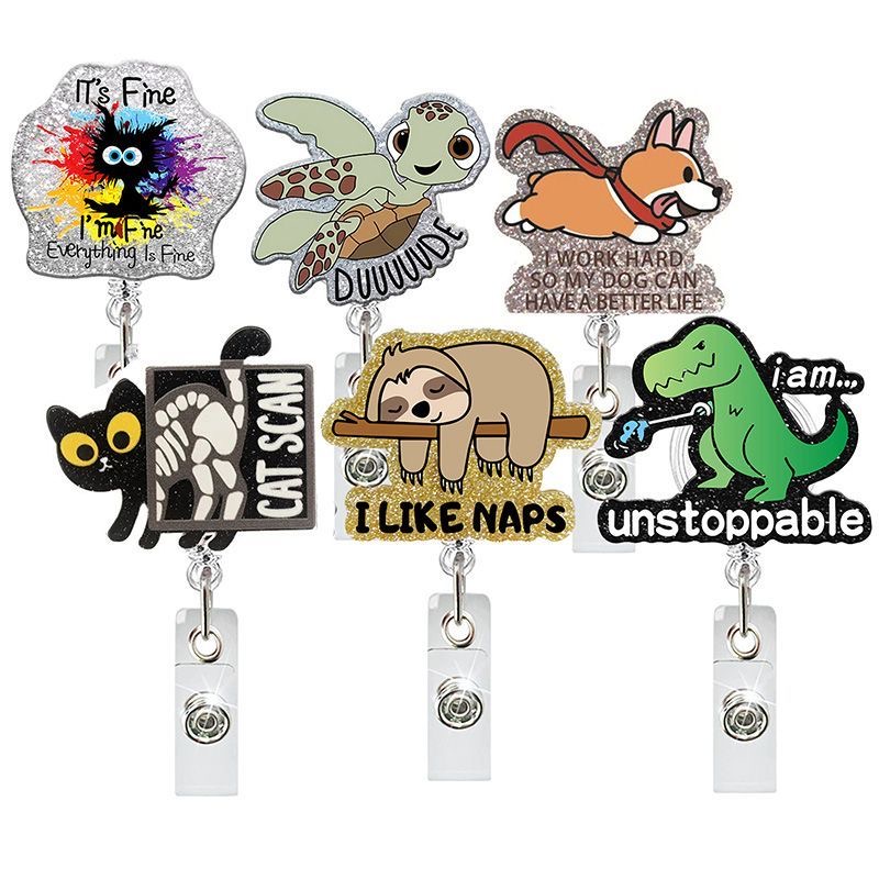 95 Retractable ID Name Badge Holder Reels with Swivel Alligator Clip  Cute Gifts