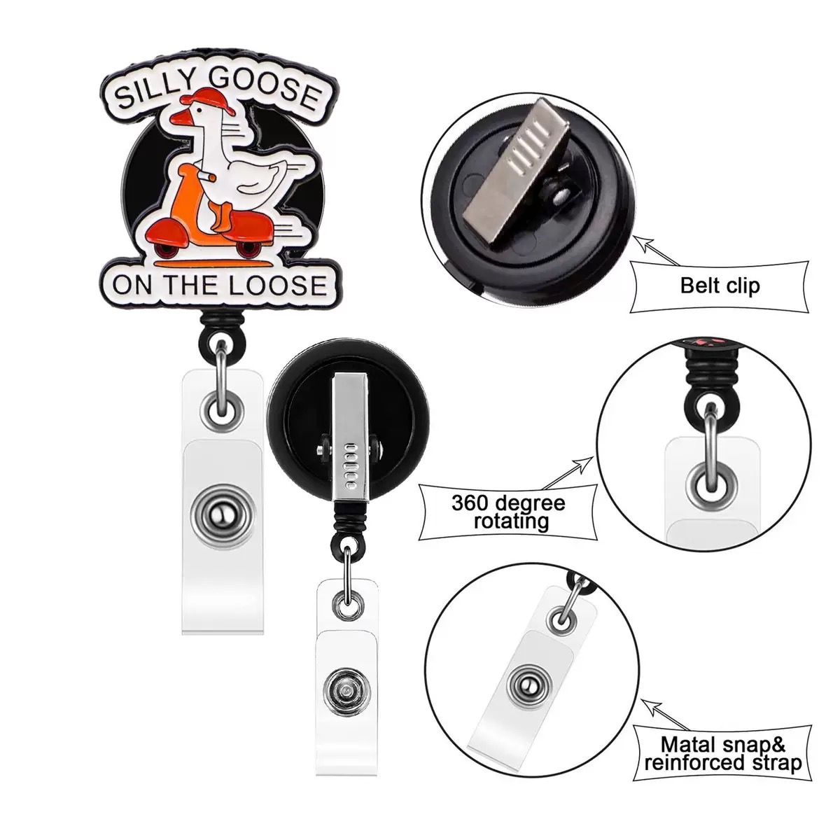 92 Retractable ID Name Badge Holder Reels with Swivel Alligator Clip  Cute Gifts