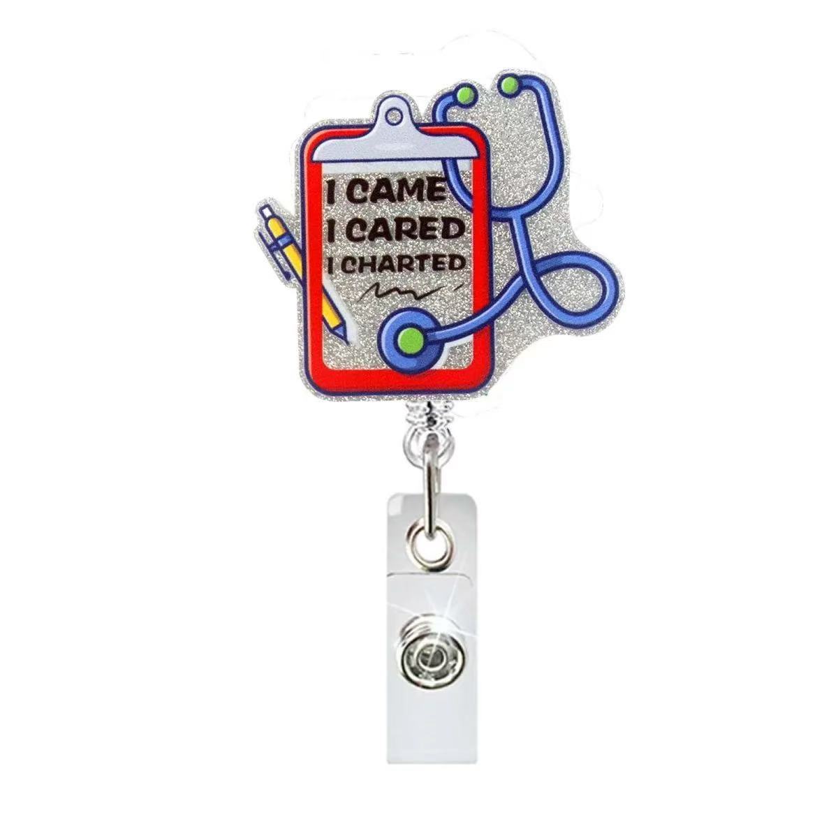 100 Retractable ID Name Badge Holder Reels with Swivel Alligator Clip  Cute Gifts