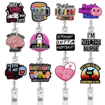 79 Retractable ID Name Badge Holder Reels with Swivel Alligator Clip  Cute Gifts