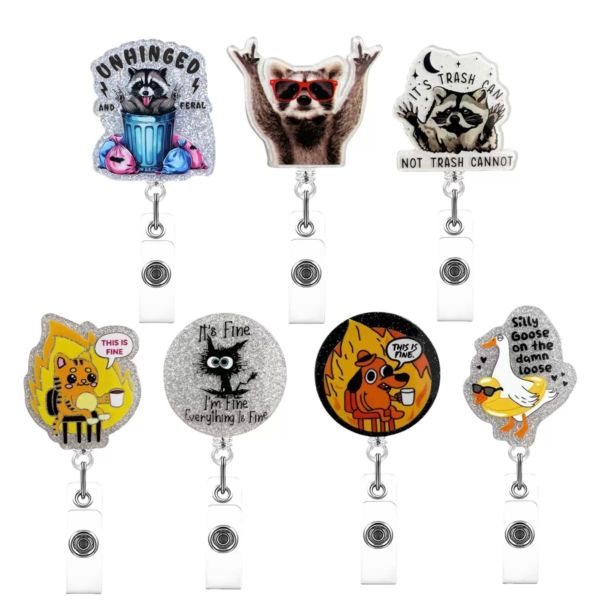 90 Retractable ID Name Badge Holder Reels with Swivel Alligator Clip  Cute Gifts