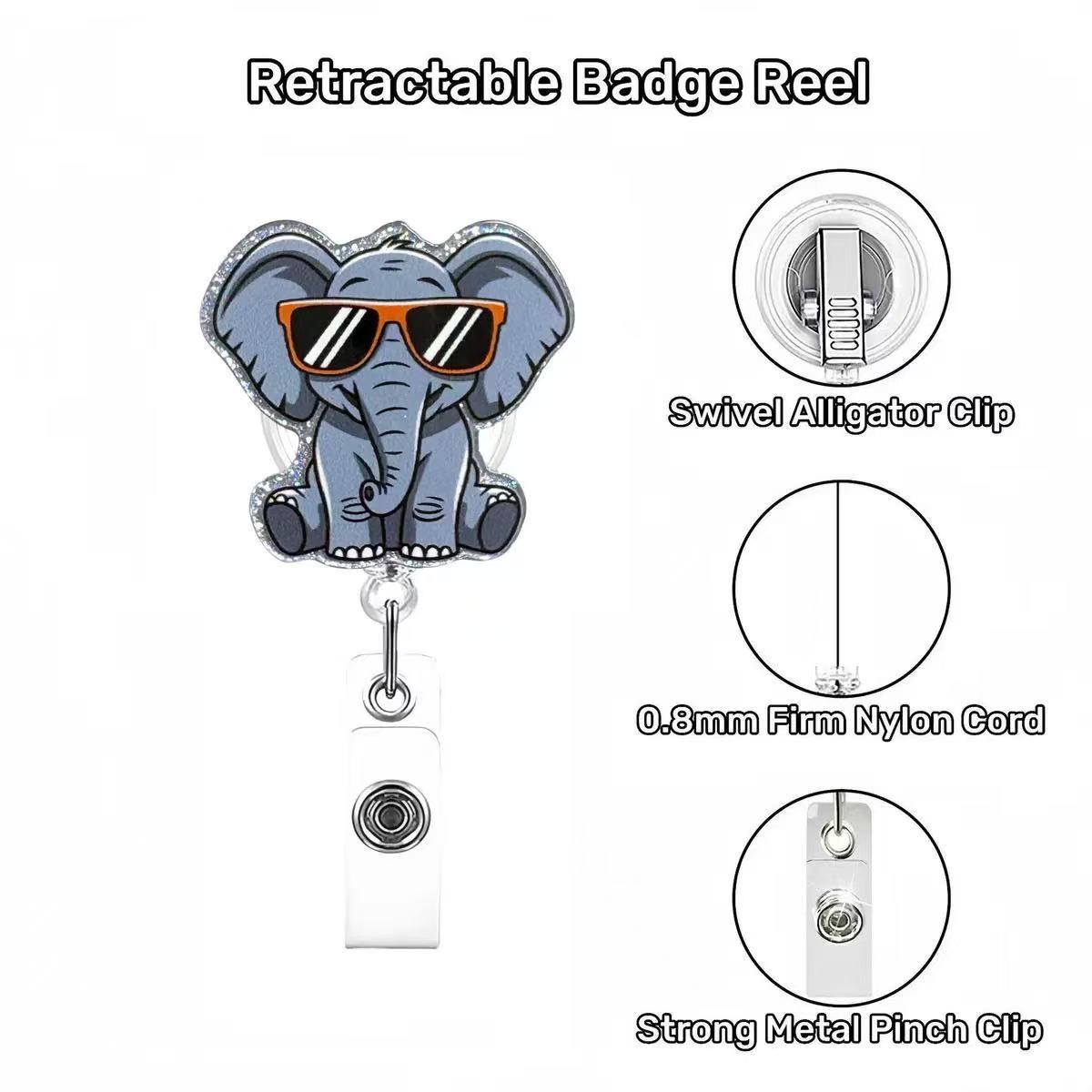 72 Retractable ID Name Badge Holder Reels with Swivel Alligator Clip  Cute Gifts