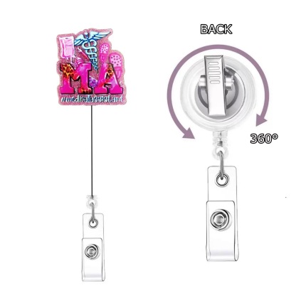 76 Retractable ID Name Badge Holder Reels with Swivel Alligator Clip  Cute Gifts