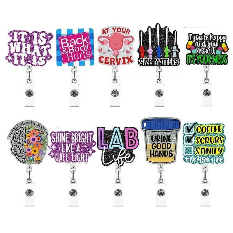 100 Retractable ID Name Badge Holder Reels with Swivel Alligator Clip  Cute Gifts