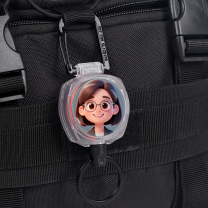 1pc Photo Custom Retractable Keychain Heavy Duty  Badge Holder, Personalized ID Badge Reel with 23.6''  Retractable Cord