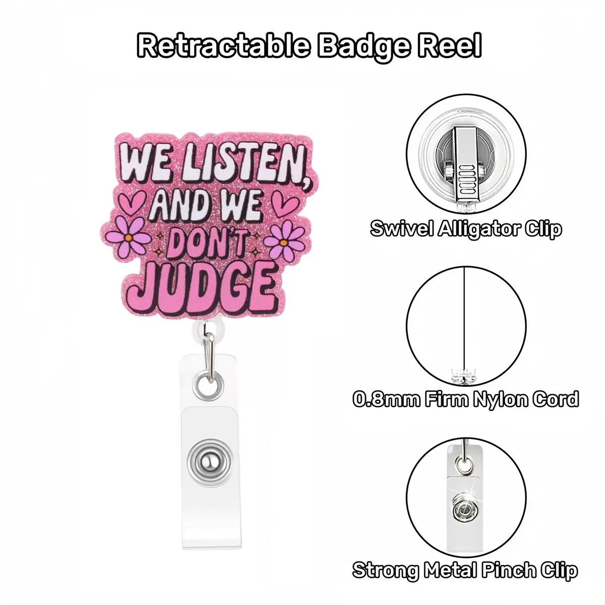 78 Retractable ID Name Badge Holder Reels with Swivel Alligator Clip  Cute Gifts