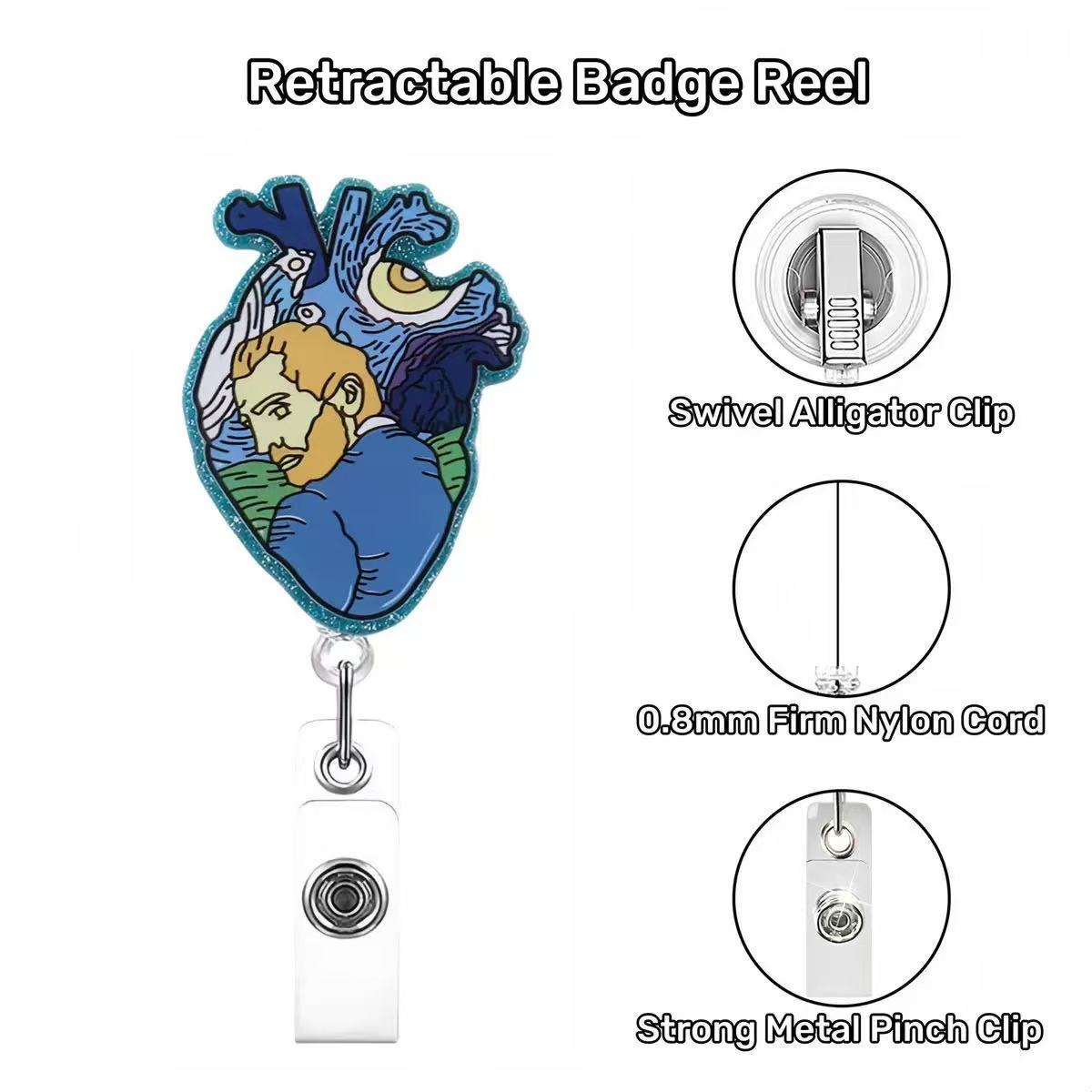 75 Retractable ID Name Badge Holder Reels with Swivel Alligator Clip  Cute Gifts