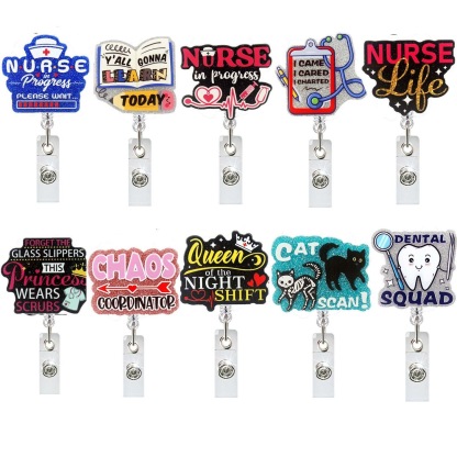 98 Retractable ID Name Badge Holder Reels with Swivel Alligator Clip  Cute Gifts