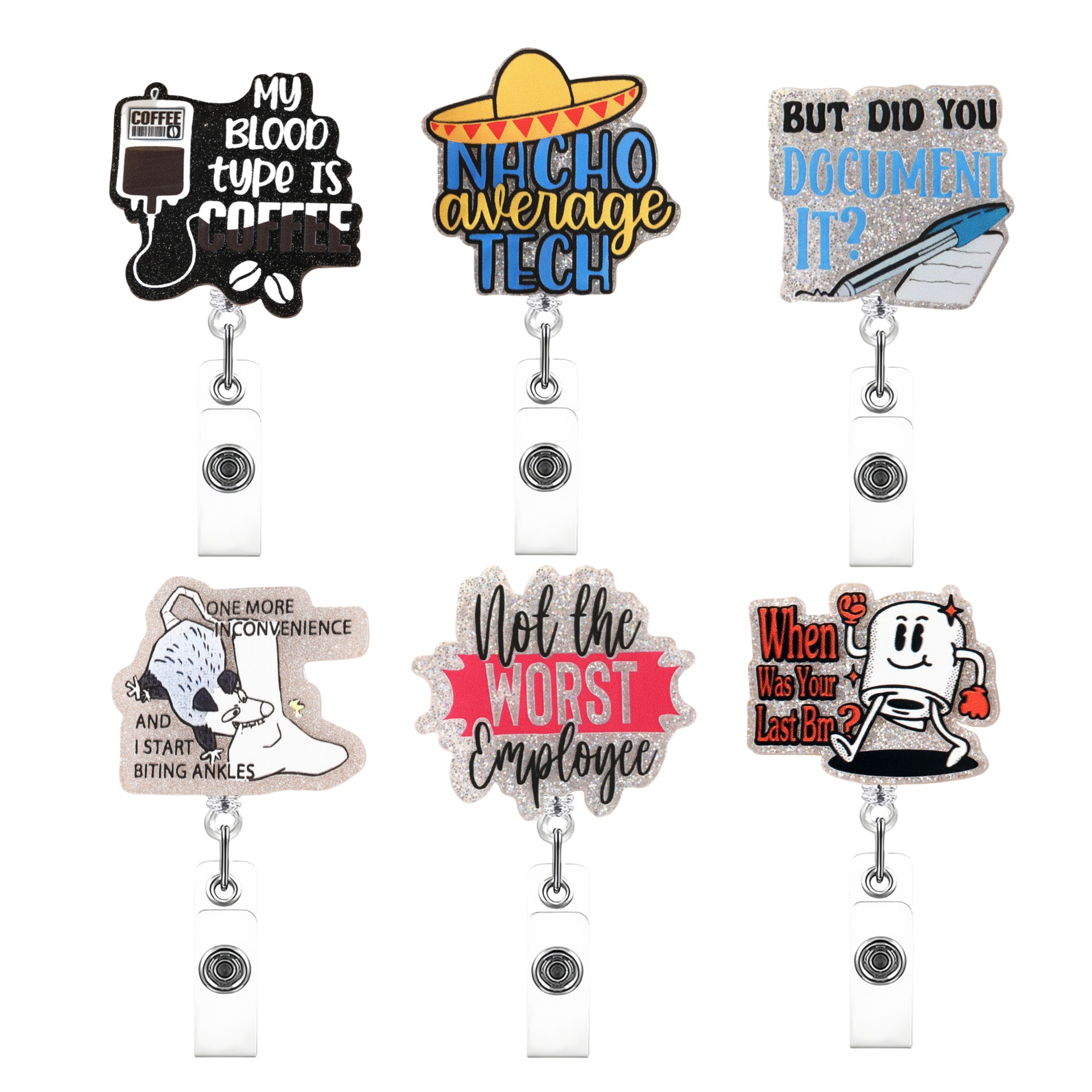 93 Retractable ID Name Badge Holder Reels with Swivel Alligator Clip  Cute Gifts