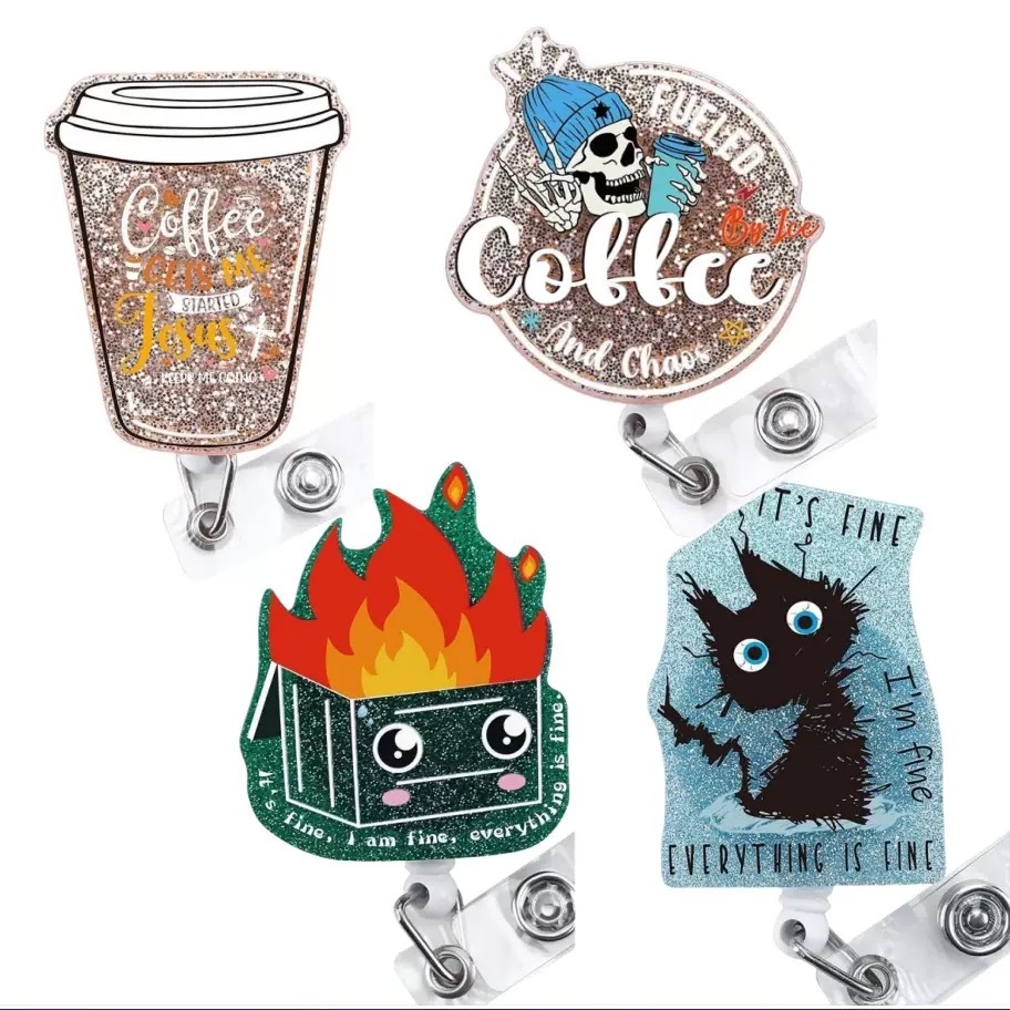 87 Retractable ID Name Badge Holder Reels with Swivel Alligator Clip  Cute Gifts