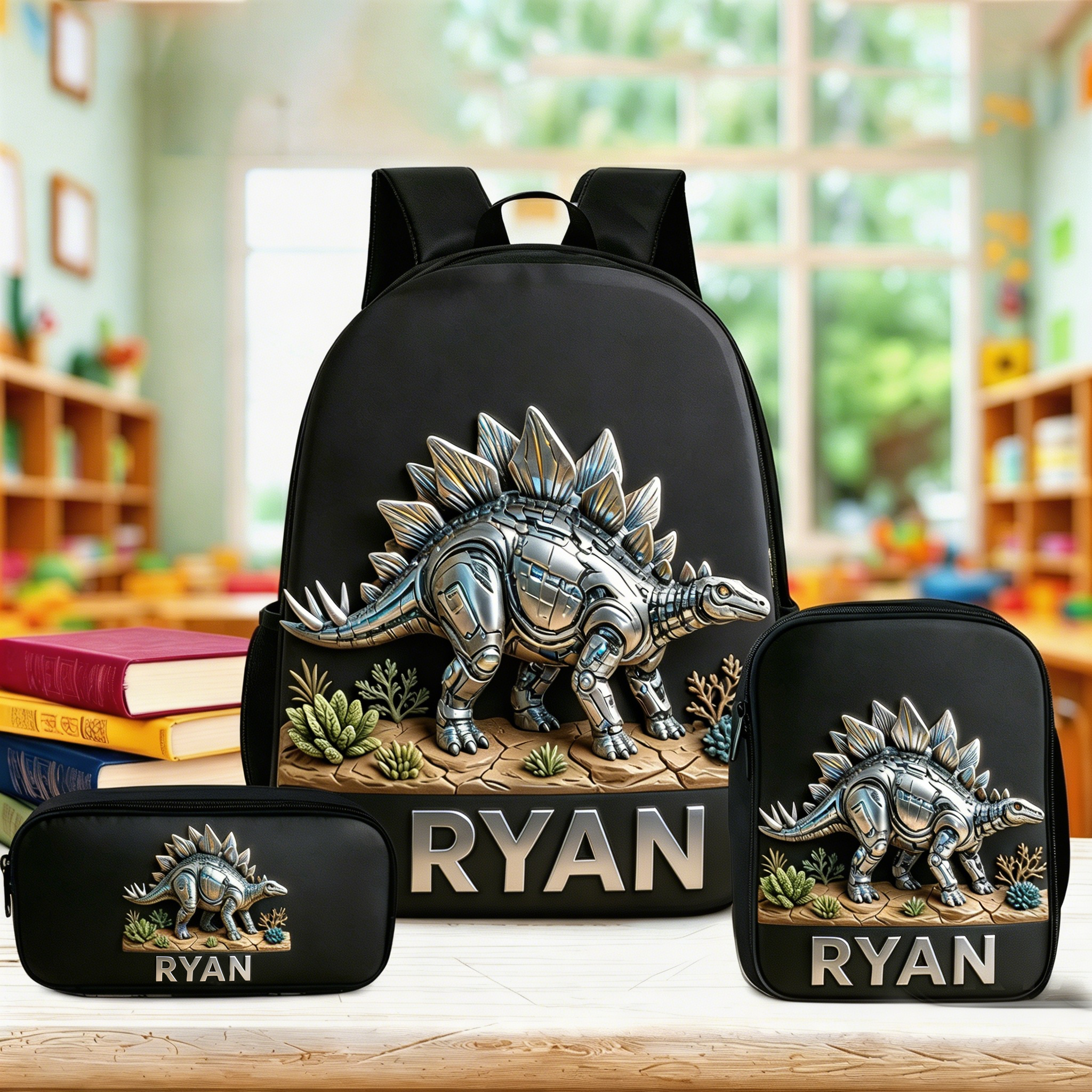 Personalized Kid Mechanical Dinosaur Backpack