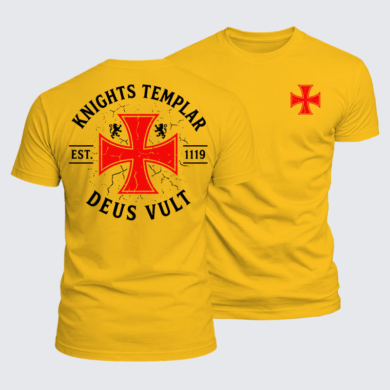 Luxe Mercerized Cotton Tee - Knights Templar Deus Vult