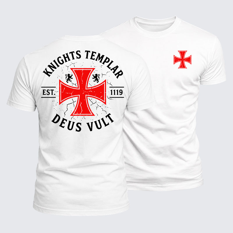 Luxe Mercerized Cotton Tee - Knights Templar Deus Vult