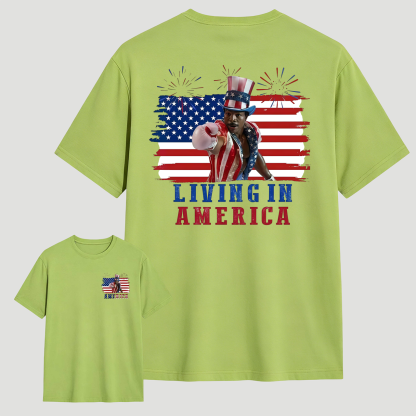 Apollo Creed Living In America July 4th Independence Day Graphic T-Shirt