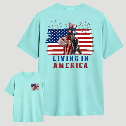 Apollo Creed Living In America July 4th Independence Day Graphic T-Shirt