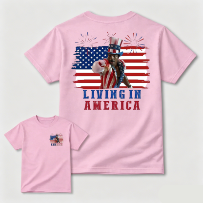 Apollo Creed Living In America July 4th Independence Day Graphic T-Shirt
