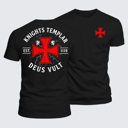 Luxe Mercerized Cotton Tee - Knights Templar Deus Vult