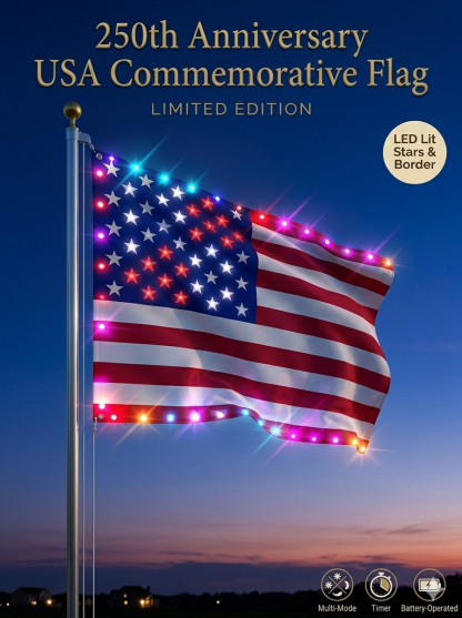 Last Day 49% OFF🔥 🦅 Independence Day USA Commemorative Flag (3x5 Ft) – Limited Edition LED Flag 🇺🇸✨ -Bestseller