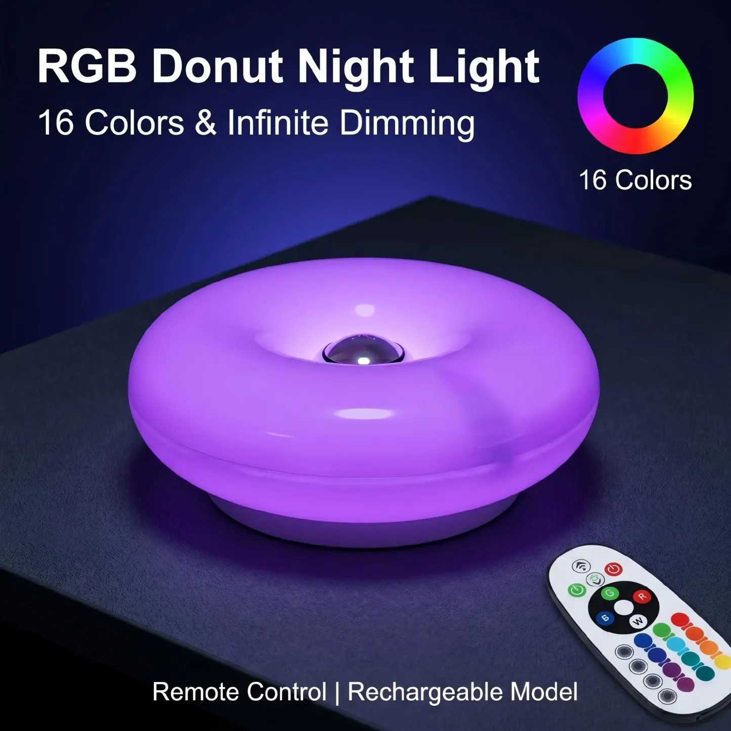 RGB Donut Lamp,Plug-in Bedside Lamp Or Plug-in Wall Sconces,Mid Century Modern Decor Wall Mount Lamps,Creative Orange Light for Living Room,Reading Room,Hallway Ambient Lighting