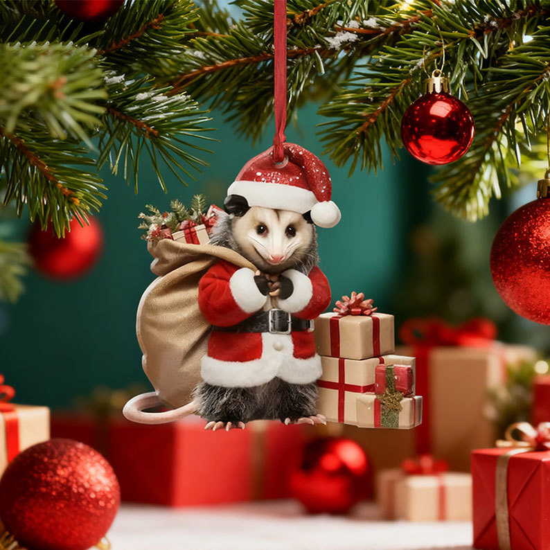 Opossum Christmas Ornament