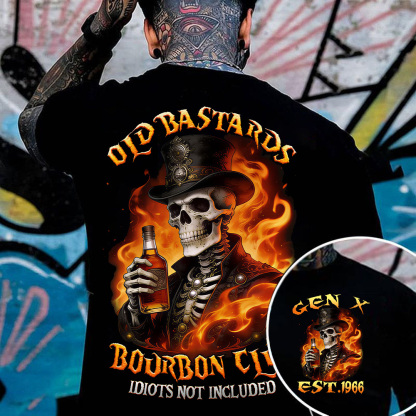 Old Bastards Bourbon Club Custom Year Gen X, Boomer T-shirt