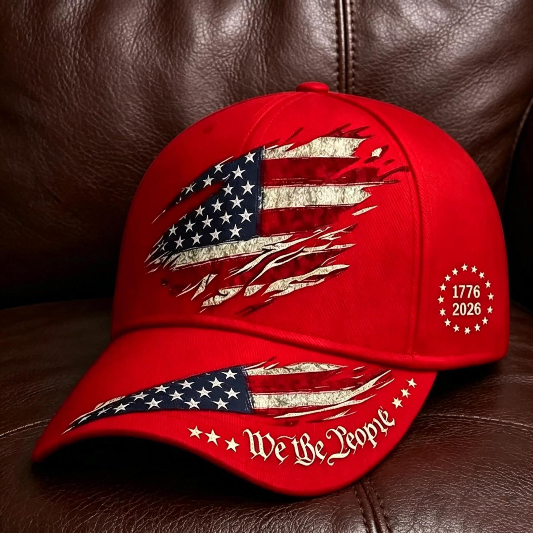 2pcs July 4th American Independence Day Print Baseball Cap, Adjustable Unisex Sun Cap