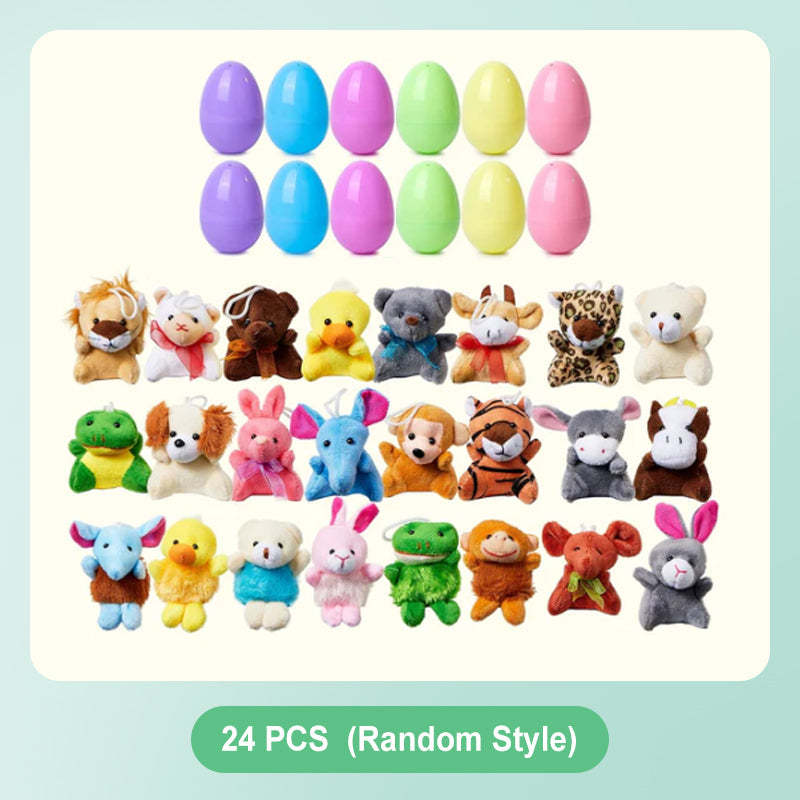12/24/36 Pcs Prefilled Easter Eggs, Filled with Plush Animal Toys