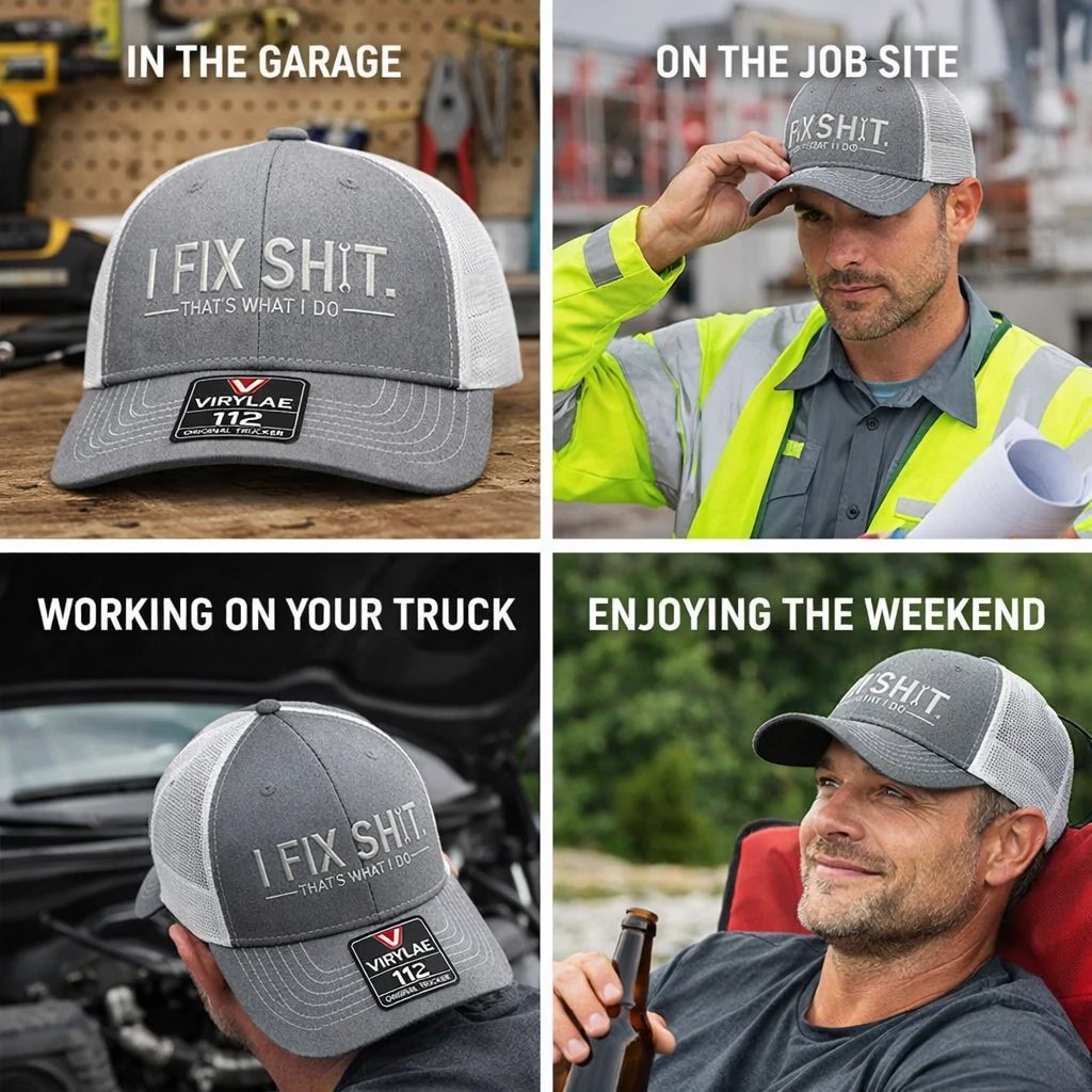 💥LAST DAY 50% OFF-🛠️ I Fix Shit Trucker Hat – Funny Mechanic & Fixer Cap