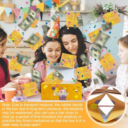 Upgraded Surprise Explosion Gift Box - Pop-Up Money & Confetti Birthday Gift(12 Bounces Surprise Gift Box)
