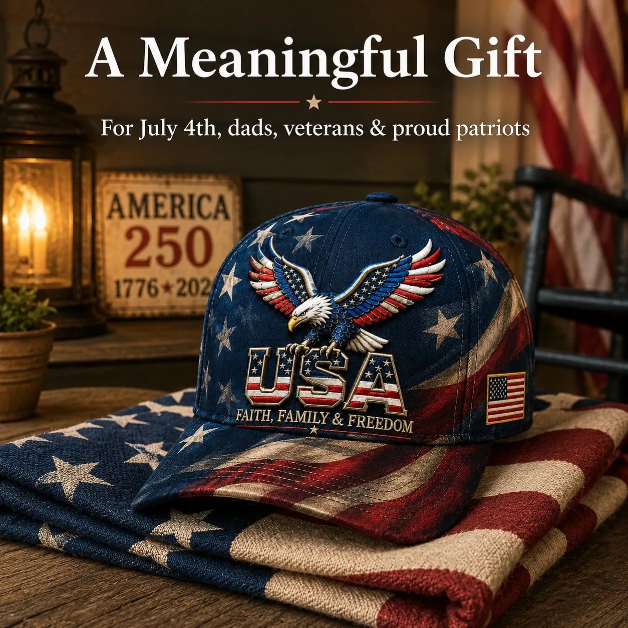 Father's Day 49% OFF - USA Faith, Family & Freedom Cap