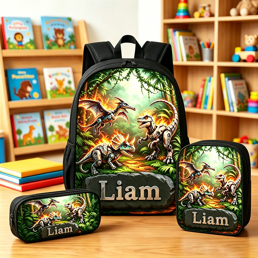 Personalized Kid Mechanical Dinosaur Backpack