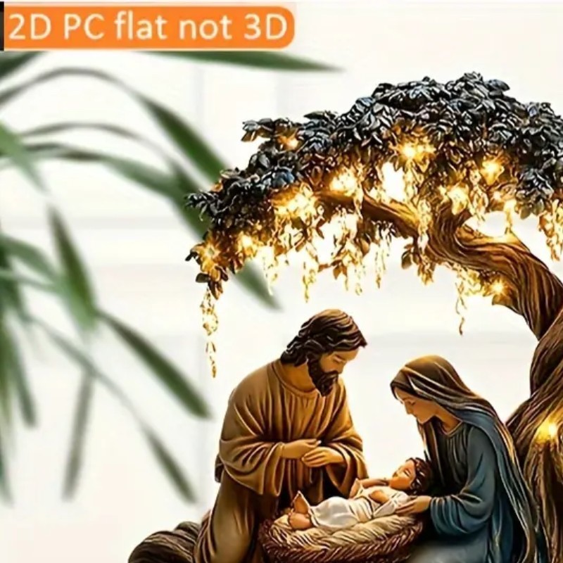 Newborn flat Christmas scene desktop decoration