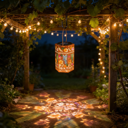 Hummingbird Floral Solar Lantern