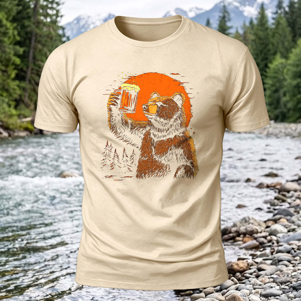 Cheers Bear Printed Short Sleeve T-Shirt