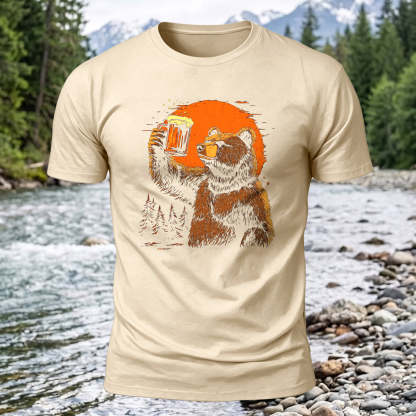 Cheers Bear Printed Short Sleeve T-Shirt