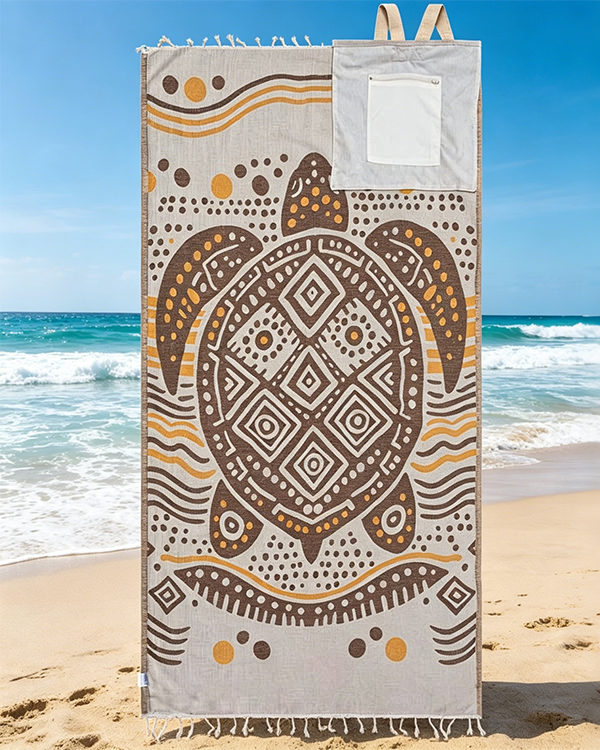 ⏰LAST DAY $20 OFF - 🏖️2-in-1 Turkish Cotton Towel Bag with Inner Zip Pocket & Sand-Repelling Fabric