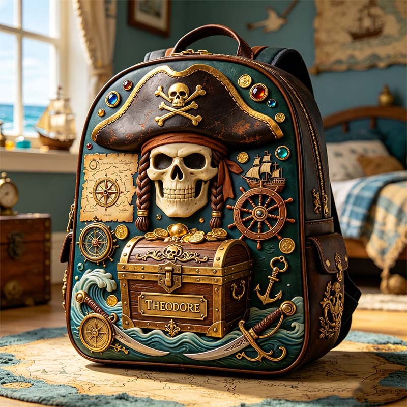 Personalized Pirate Captain Themed Backpack