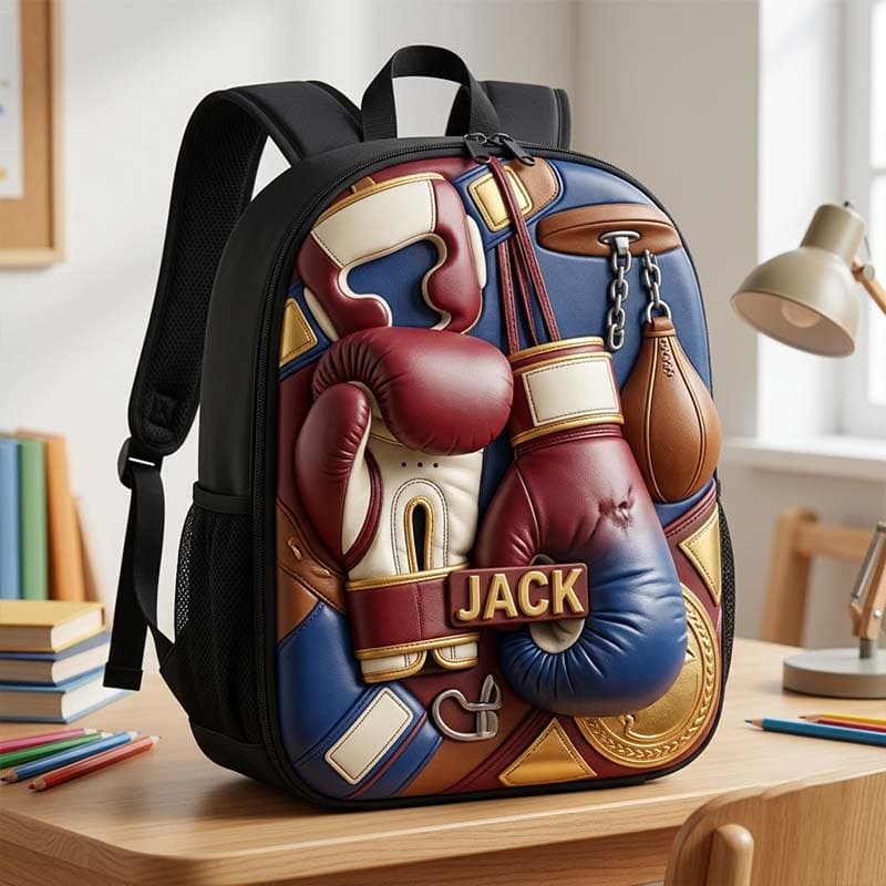 Personalized Boxing Glove Themed Backpack